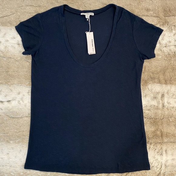 NWT💝JAMES PERSE Deep V-Neck T-Shirt Size 0 - Picture 3 of 6